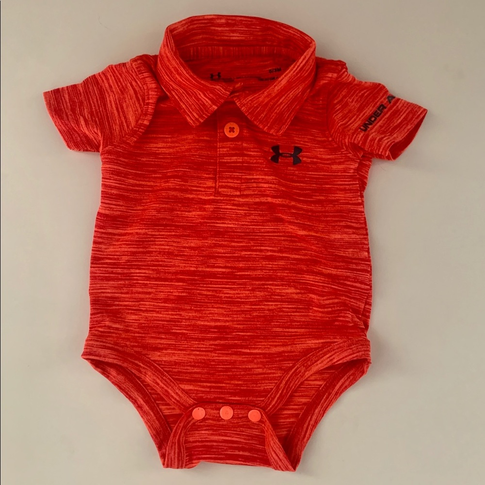 SOLD - Infant Under Armor Orange Golf Onesie